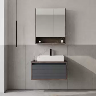 Orka Prato Banyo Dolabı 80 cm Navaro/Antrasit resim 1