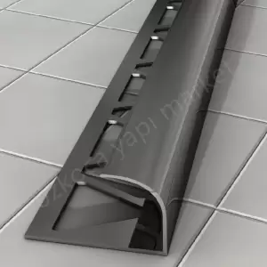 Dış Köşe Profili İnoks Metal Siyah Oval 10 mm resim 1