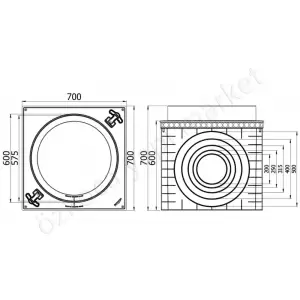 Lux Wares Plastik Koruge Boru Flanş Aparatı 70X70 resim2
