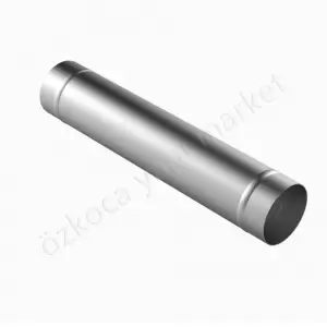 Barbekü Bacası Galvaniz Boru 100 Cm - 20 Cm Çap resim1