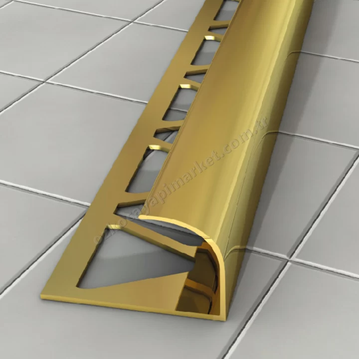 10 mm Dış Köşe Profili İnoks Oval Gold