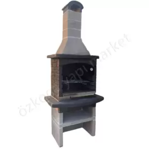 Beton Barbekü 80 Lik Alavastro Black resim1