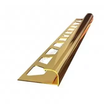 10 mm Alüminyum Dış Köşe Profili Gold Parlak resim 1
