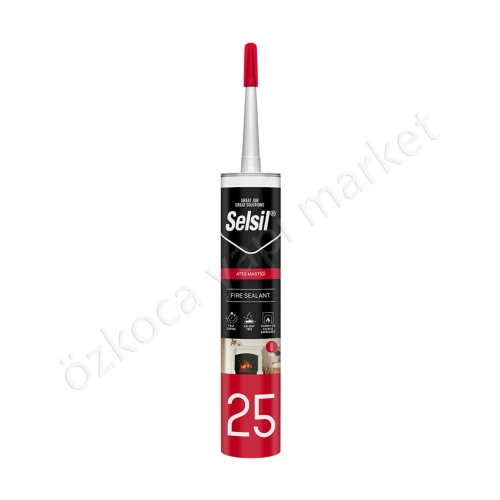 Selsil Ateş Mastiği 300 Ml - Siyah 1500 Derece