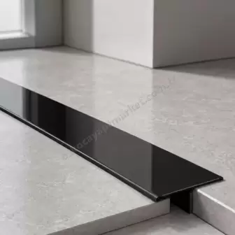 Parke Fayans T Geçiş Profili Siyah Parlak 3 cm resim 2