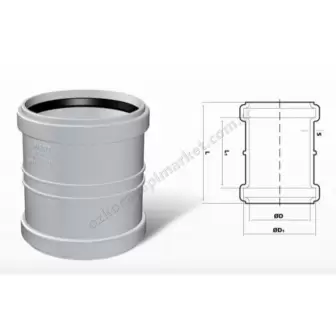 Fırat Pvc Atık Su Kayar Manşon 70 mm resim 1