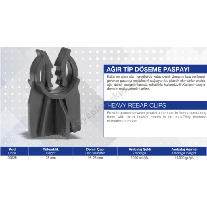 Ağır Tip Döşeme Paspayı 25 mm - 1000 Adet