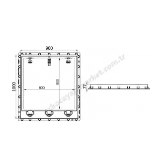 Lux Wares Menteşeli Rögar Kapağı 90X100 resim 3