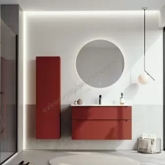 Orka Mesina Banyo Dolabı 100 cm Mat Kırmızı resim 2