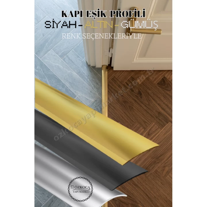 Parke Eşik Geçiş Profili Siyah 4 cm