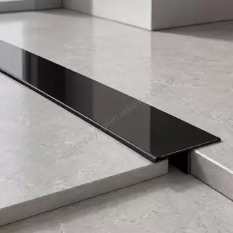Kapı Eşik T Profili 3 cm Siyah 120 cm resim 1
