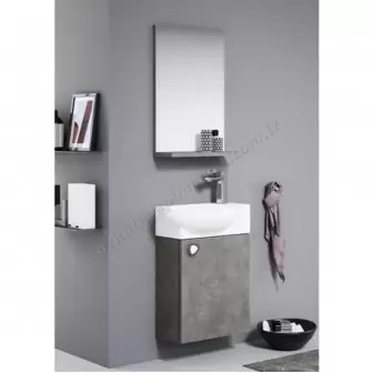 Orka Riva Banyo Dolabı 45 cm Retro Gümüş resim 1