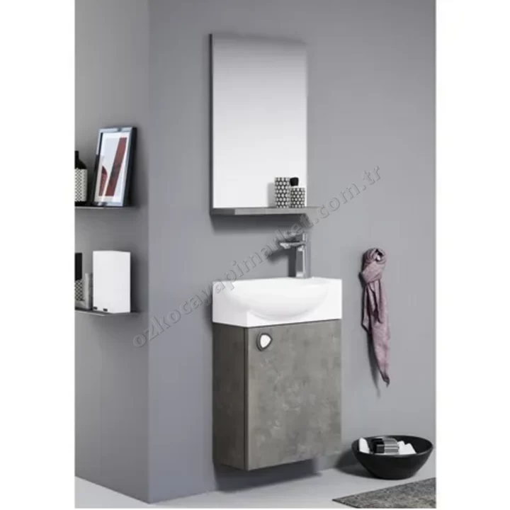 Orka Riva Banyo Dolabı 45 cm Retro Gümüş
