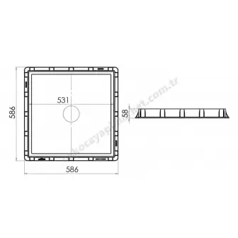 Lux Wares Rögar Kutusu Kapağı 55X55 cm resim 2