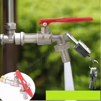 Kilitli Küreael Bahçe Musluğu 1/2 resim 3