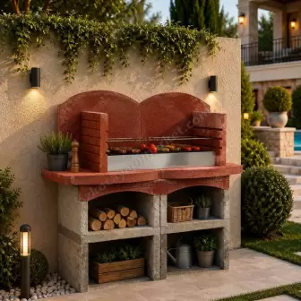 Beton Barbekü Onyx Model 120 cm resim 1