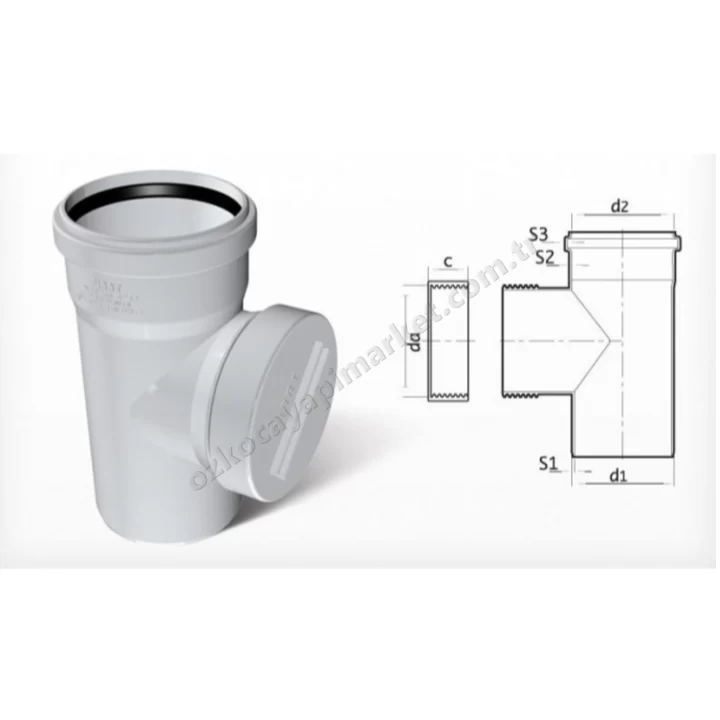 Fırat Pvc 70 mm Temizleme Te