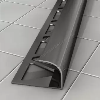 10 mm Alüminyum Dış Köşe Profili Siyah Parlak resim 1