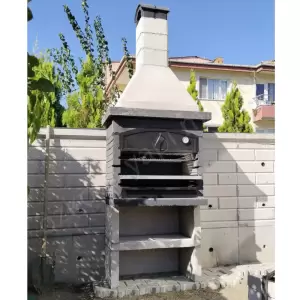 Beton Barbekü 80 Lik Alavastro Black resim4