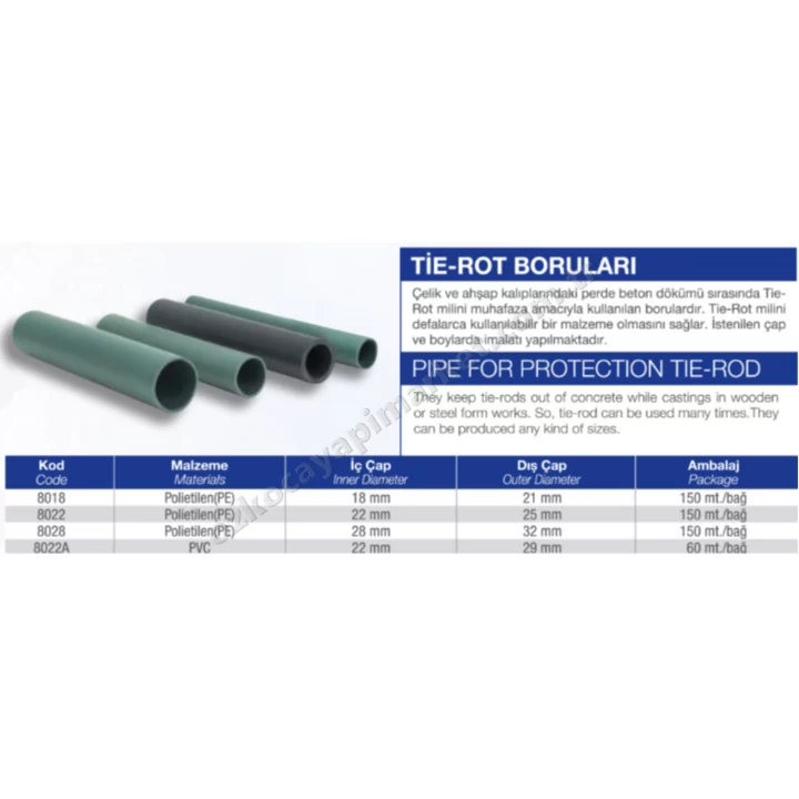 Tie-Rot Borusu 22X25 mm - 150 Metre Bağ