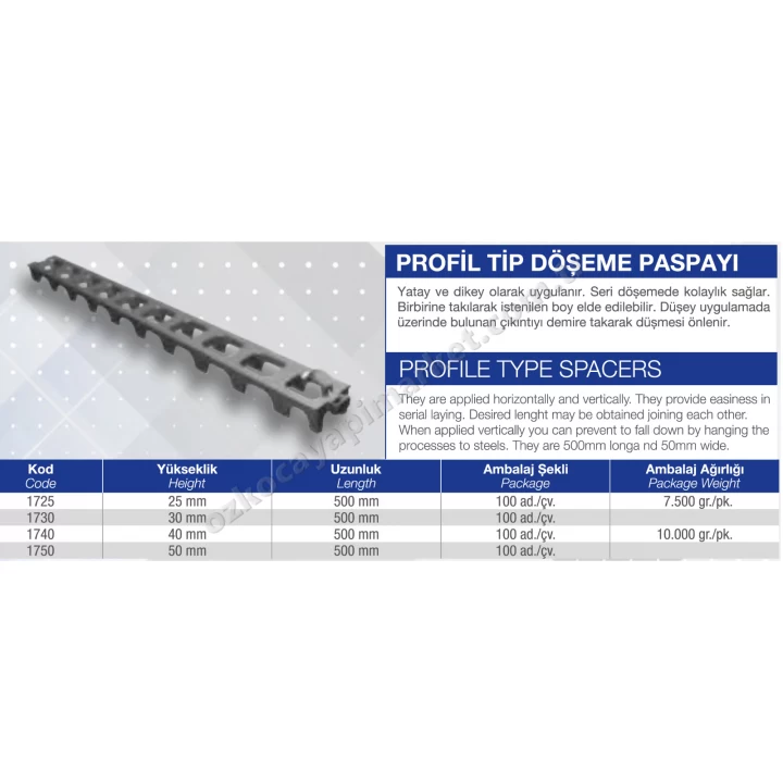 Profil Tip Döşeme Paspayı