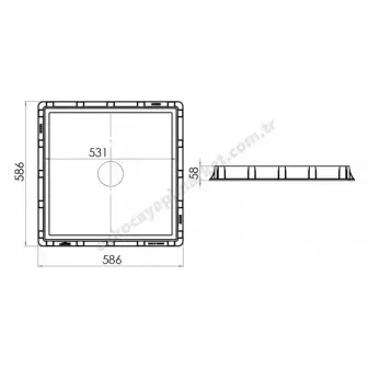 Lux Wares Rögar Kutusu Kapağı Kare 55X55 resim 2
