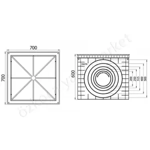 Lux Wares Plastik Rögar Menhol Kutu 70X70 resim2