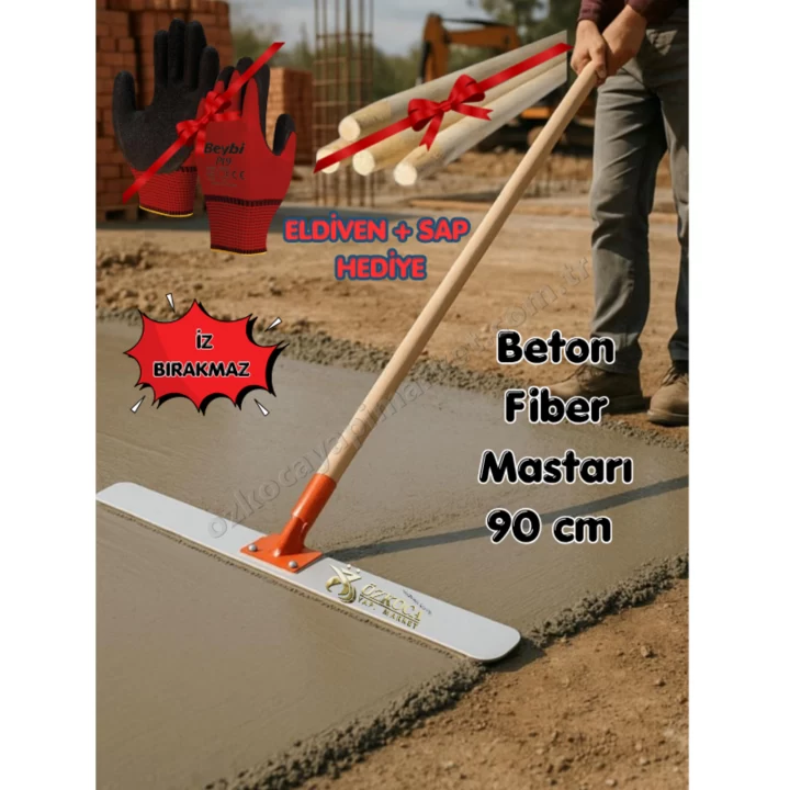 Fiber Beton Mastarı 90 cm Sap Ve Eldiven Hediyedir