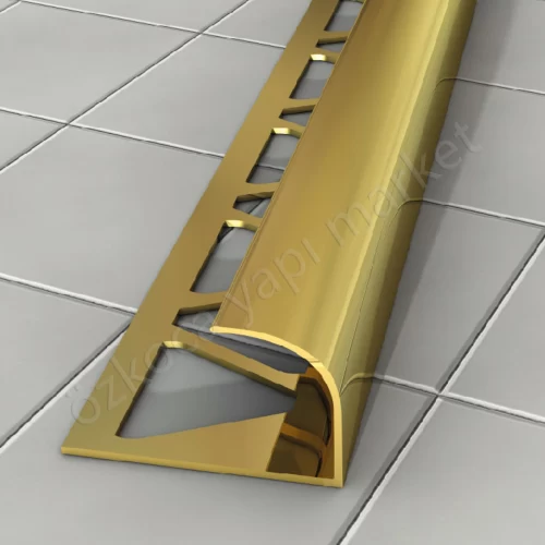 Dış Köşe Profili İnoks Metal Gold Oval 10 mm