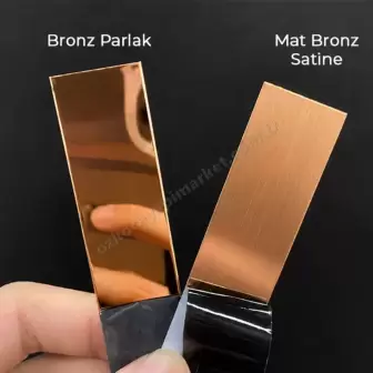 Parke Eşik T Profili 2 cm Parlak Bronz resim 1