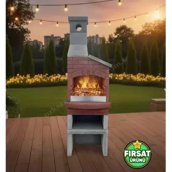 Mangal Barbekü 70 Lik Smoky Terre Model resim 3