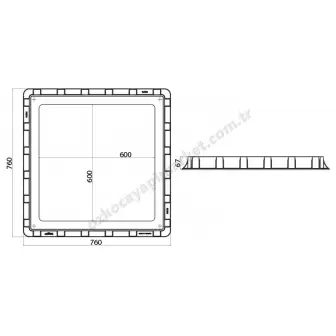 Lux Wares Rögar Kutusu Kapağı 70X70 cm resim 2