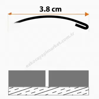 Balık Sırtı Kapı Eşik Profili 38 mm Parlak Bronz resim 3