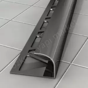 İç Köşe Profili Siyah Parlak 10 mm Oval resim 1