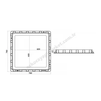 Lux Wares Rögar Kutusu Kapağı Kare 70X70 resim 2
