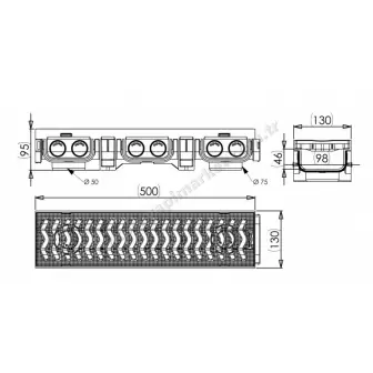 Lux Wares Drenaj Kanalı 130X95X500 resim 2