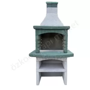 Beton Barbekü 80 Lik Davlumbazlı Orman Yeşili resim1