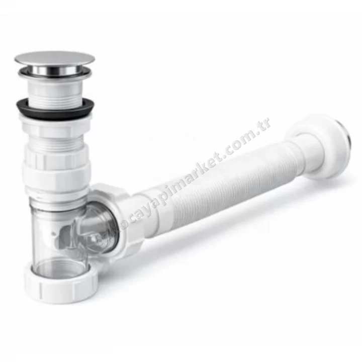Fıgarro Basmalı Çekvalfli Körüklü Lavabo Sifonu