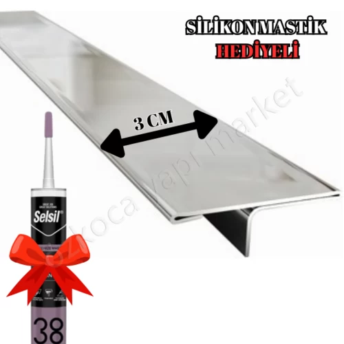 Parke Eşik T Profili 3 Cm Parlak Gümüş 2,50 Boy