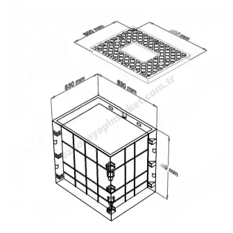 Aski Su Saati Kompozit Rögar Menhol 80X80X45 cm resim 2